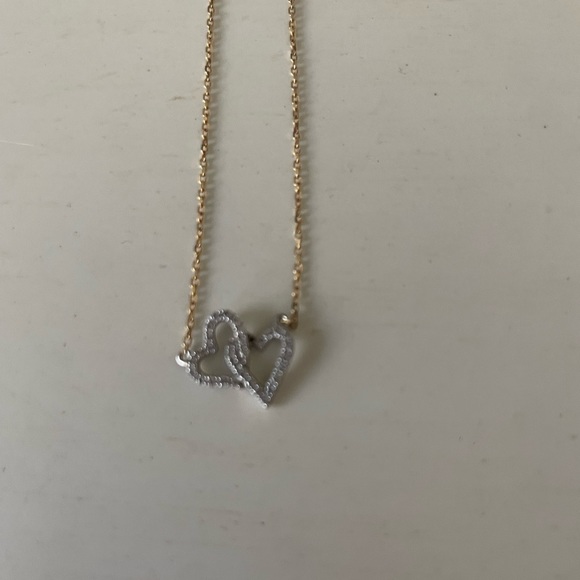 14K Gold Necklace w Diamond Hearts from Bloomingdale's Fine Jewelry - Picture 6 of 9